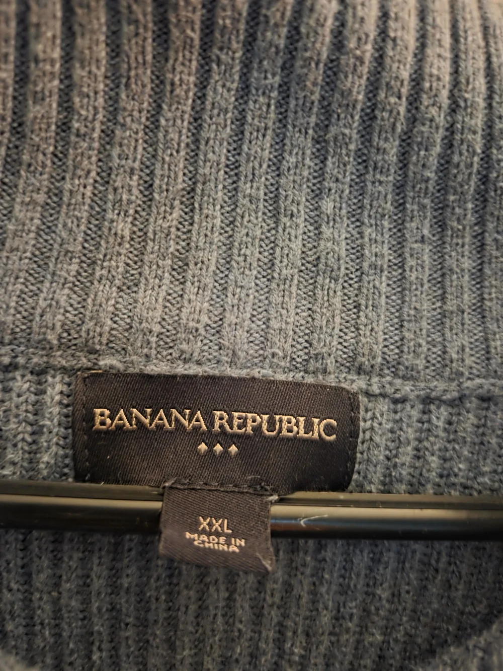 Banana Republic Men's Ribbed Crewneck Sweater in Slate Blue